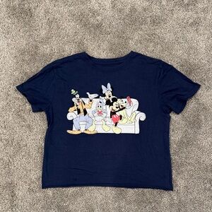 Disney Navy Blue Short Sleeve Tee with Cartoon Characters
